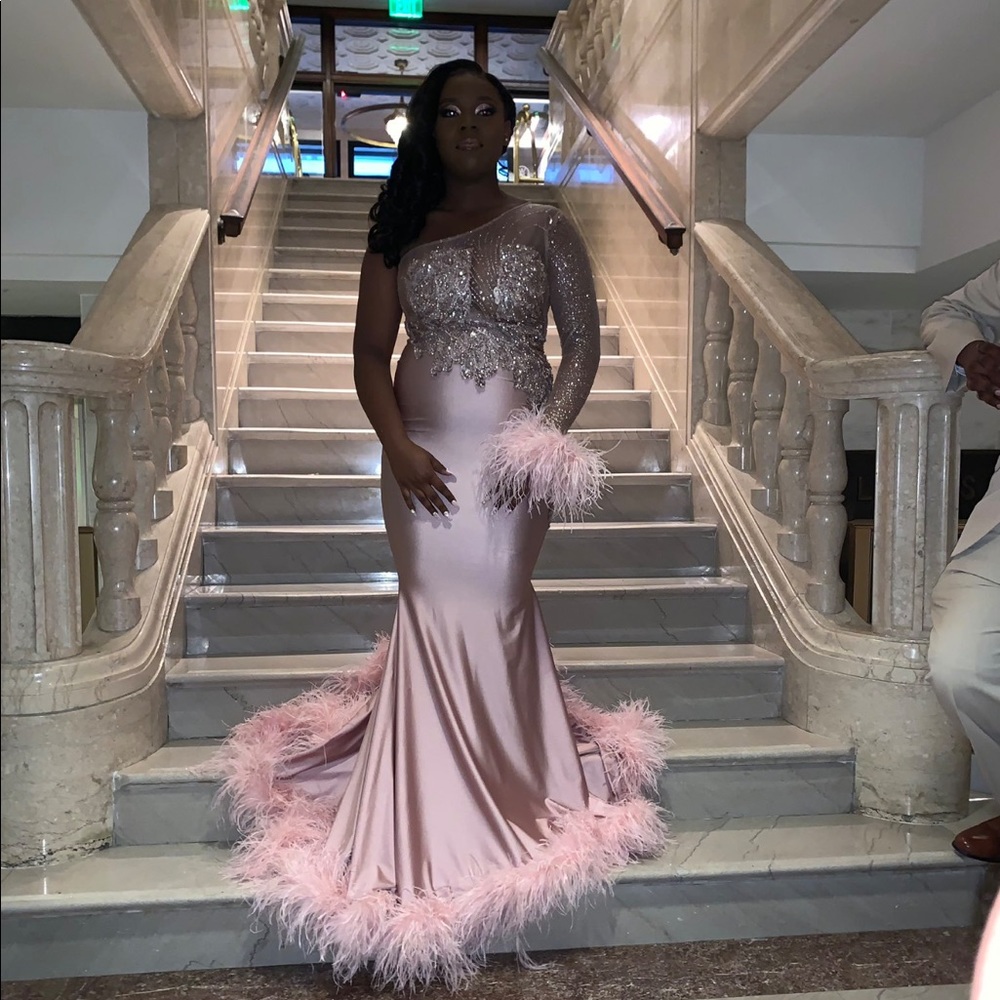 Blush pink prom dress